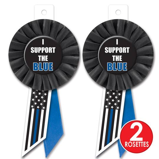 Beistle I Support The Blue Rosettes, 2ct.